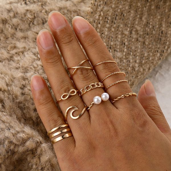 boho gold silver color pearl rings set for women fashion geometric twist hollow open ring joint finger charm jewelry 220716, Slivery;golden
boho gold silver color pearl rings set for women fashion geometric twist hollow open ring joint finger charm jewelry 220716, Slivery;golden