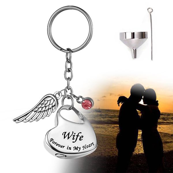 customizable key ring stainless steel forever in my heart angel wings engraved heart urns ash pendant memorial pet urn keychain, Slivery;golden
customizable key ring stainless steel forever in my heart angel wings engraved heart urns ash pendant memorial pet urn keychain, Slivery;golden