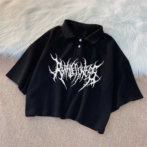 women tshirt korean polo shirts harajuku vintage aesthetic gothic graphic punk dress drop hip hop short sleeve y2k 220712, White
women tshirt korean polo shirts harajuku vintage aesthetic gothic graphic punk dress drop hip hop short sleeve y2k 220712, White