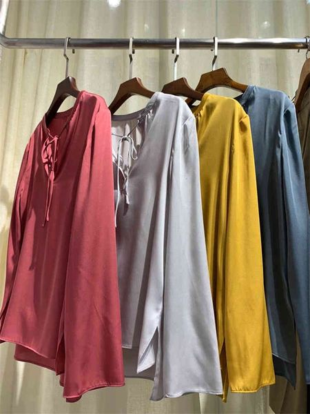 women's blouses & shirts yunduo silk th theorist style mulberry lace up round neck crimped long sleeve silk shirt female, White
women's blouses & shirts yunduo silk th theorist style mulberry lace up round neck crimped long sleeve silk shirt female, White