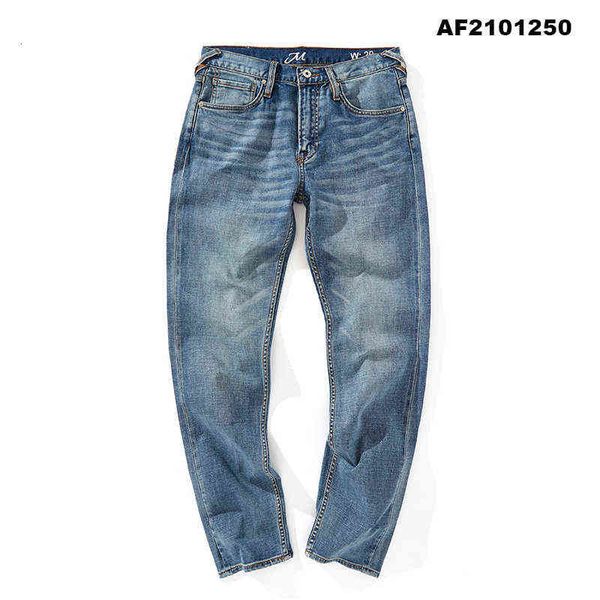 2022 spring and summer new white edge red ear tannin washed men's jeans original cow high-end denim, Blue
2022 spring and summer new white edge red ear tannin washed men's jeans original cow high-end denim, Blue