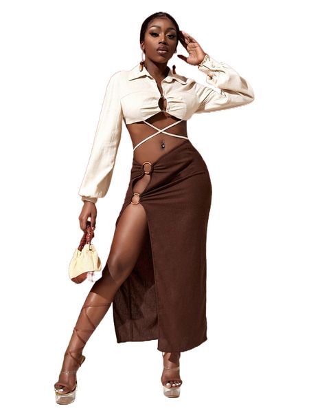 sxy o-ring split thigh skirt i0gp#, Black 
sxy o-ring split thigh skirt i0gp#, Black