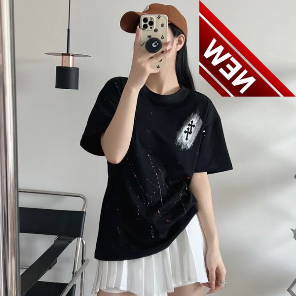 22ss spring summer ch crow new fashion loose cross paint splash print short sleeve t-shirt lovers, White;black
22ss spring summer ch crow new fashion loose cross paint splash print short sleeve t-shirt lovers, White;black