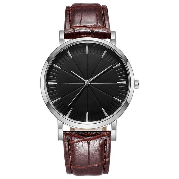quartz watch round dial simple retro leather strap for men business fashion casual outdoor wristwatch, Slivery;brown 
quartz watch round dial simple retro leather strap for men business fashion casual outdoor wristwatch, Slivery;brown