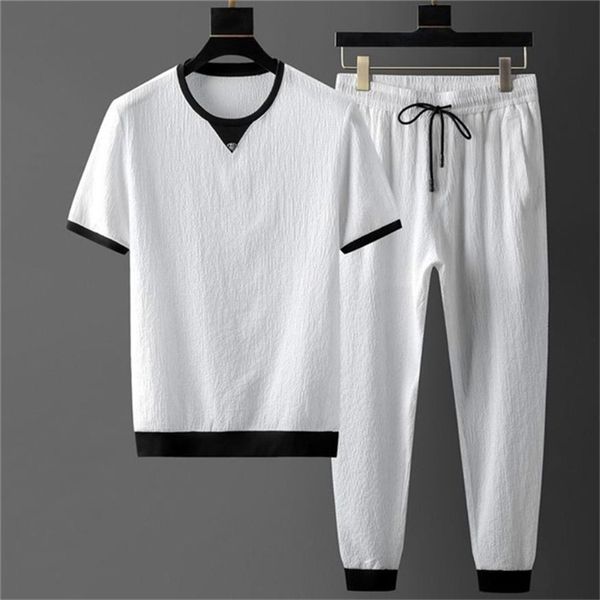men's sets summer short sleeve elastic waist trousers men clothing two piece set korean streetwear tracksuit men big size 220803, Gray
men's sets summer short sleeve elastic waist trousers men clothing two piece set korean streetwear tracksuit men big size 220803, Gray