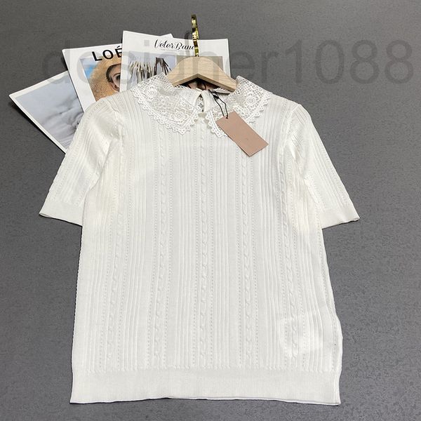 women's sweaters designer miu women's lace doll neck fresh and sweet wind aging white knitted short sleeve t-shirt summer 2022 new, White;black
women's sweaters designer miu women's lace doll neck fresh and sweet wind aging white knitted short sleeve t-shirt summer 2022 new, White;black