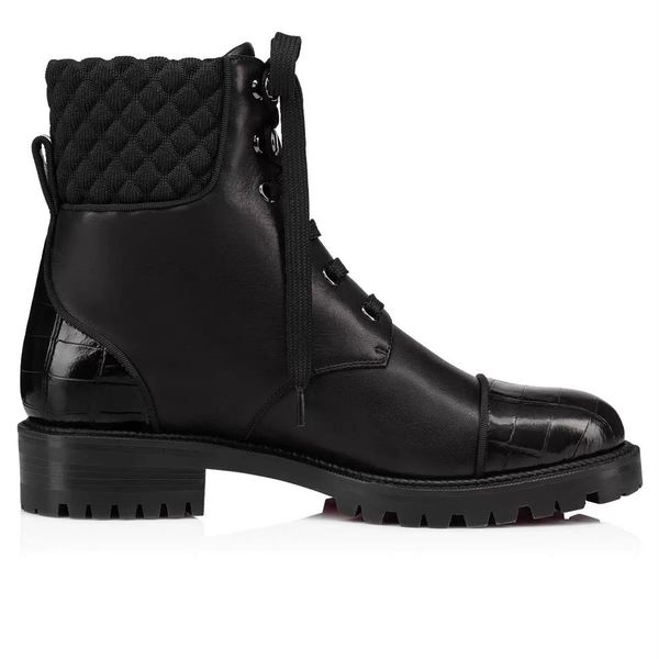 women's ankle boot red bottoms low heel shoes mayr mixed leather reds sole combat booties black genuine leathers lace-up casu295i
women's ankle boot red bottoms low heel shoes mayr mixed leather reds sole combat booties black genuine leathers lace-up casu295i