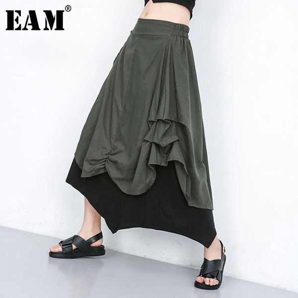 eam spring summer high elastic waist hit color green pleated spit irreguar halfbody skirt women fashion ju673 y200326, Black
eam spring summer high elastic waist hit color green pleated spit irreguar halfbody skirt women fashion ju673 y200326, Black