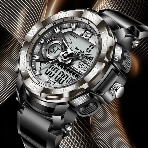 mens watches lige sport men quartz wristwatch creative diving waterproof alarm watch dual display clock relogio masculino +box, Silver
mens watches lige sport men quartz wristwatch creative diving waterproof alarm watch dual display clock relogio masculino +box, Silver