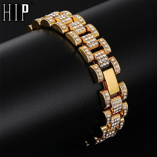 link, chain hip hop iced out bling gold silver full rhinestones watch band link bracelets bangles for men rapper jewelry, Black
link, chain hip hop iced out bling gold silver full rhinestones watch band link bracelets bangles for men rapper jewelry, Black