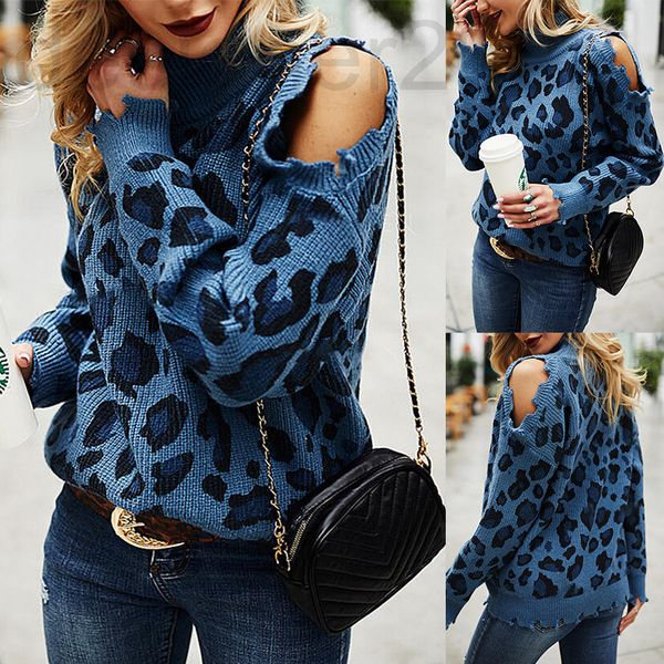 women's sweaters designer autumn and winter 2021 new leopard print high neck long sleeve off shoulder casual loose knit sweater women, White;black
women's sweaters designer autumn and winter 2021 new leopard print high neck long sleeve off shoulder casual loose knit sweater women, White;black