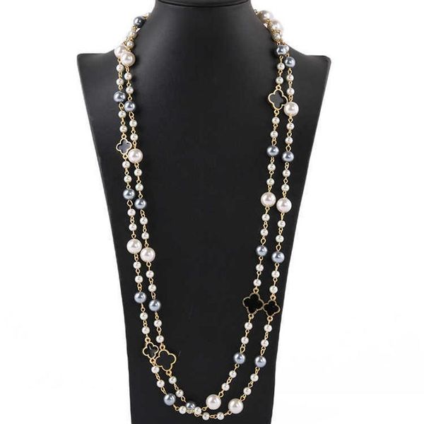 designer classic vintage clover flower bright pearl multi layer long sweater statement necklace for woman elegant locket necklaces294z, Black
designer classic vintage clover flower bright pearl multi layer long sweater statement necklace for woman elegant locket necklaces294z, Black