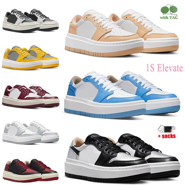 2022 women mens jumpman 1 low casual shoes jorrden elevate 1s silver toe university blue black white onxy platform sneakers removable beads, White;red
2022 women mens jumpman 1 low casual shoes jorrden elevate 1s silver toe university blue black white onxy platform sneakers removable beads, White;red