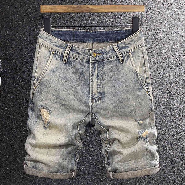 men's jeans summer denim shorts men's classic distressed holes trend korean slim fit capris pants pxc9, Blue
men's jeans summer denim shorts men's classic distressed holes trend korean slim fit capris pants pxc9, Blue
