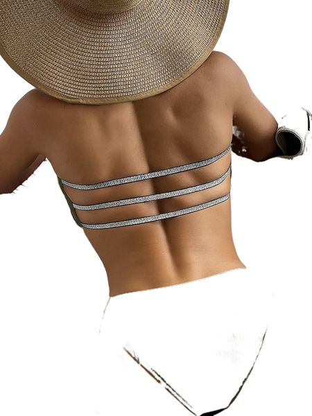 sparkly glitter tape bandeau bikini swimsuit a9xc#, White;black