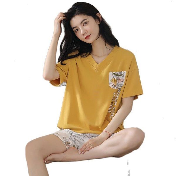 summer knitted cotton women sleepwear short sleeve round neck womens pajamas set casual soft female homewear clothing, Black;red
summer knitted cotton women sleepwear short sleeve round neck womens pajamas set casual soft female homewear clothing, Black;red
