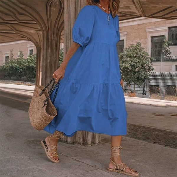 summer womens dress vintage lantern short sleeve beach dresses bohemian loose solid midcalf dresses sundress vestidos robe 220615, Black;gray
summer womens dress vintage lantern short sleeve beach dresses bohemian loose solid midcalf dresses sundress vestidos robe 220615, Black;gray