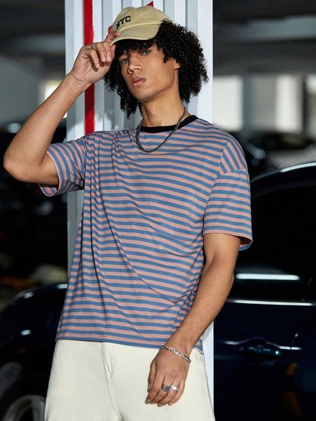 men striped round neck tee w2g6#, White;black
men striped round neck tee w2g6#, White;black