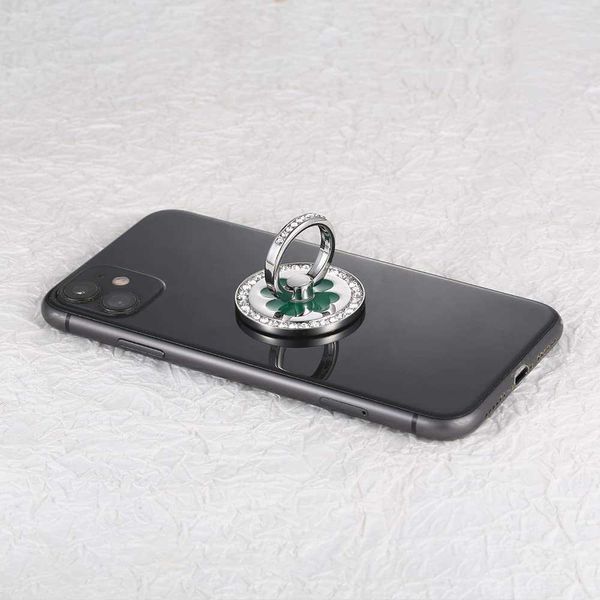phone ring holder with lucky clover diamond finger rest back rest handle with knob ring, Silver
phone ring holder with lucky clover diamond finger rest back rest handle with knob ring, Silver