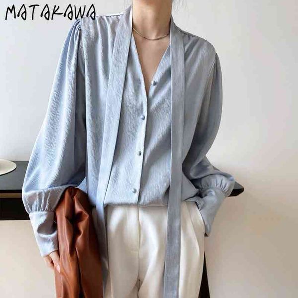 laceup women long sleeve blouses vneck button up shirt streamer loose gloss satin blusas mujer de moda 210506, White
laceup women long sleeve blouses vneck button up shirt streamer loose gloss satin blusas mujer de moda 210506, White