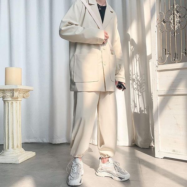 men's tracksuits 2022 spring and autumn youth solid color loose single-breasted suit elasticated waist trousers white /, Gray
men's tracksuits 2022 spring and autumn youth solid color loose single-breasted suit elasticated waist trousers white /, Gray