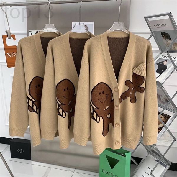 women's knits & tees designer mo * 2022 spring new cartoon three-dimensional hat gingerbread man sweater v-neck loose wool blended knit, White
women's knits & tees designer mo * 2022 spring new cartoon three-dimensional hat gingerbread man sweater v-neck loose wool blended knit, White
