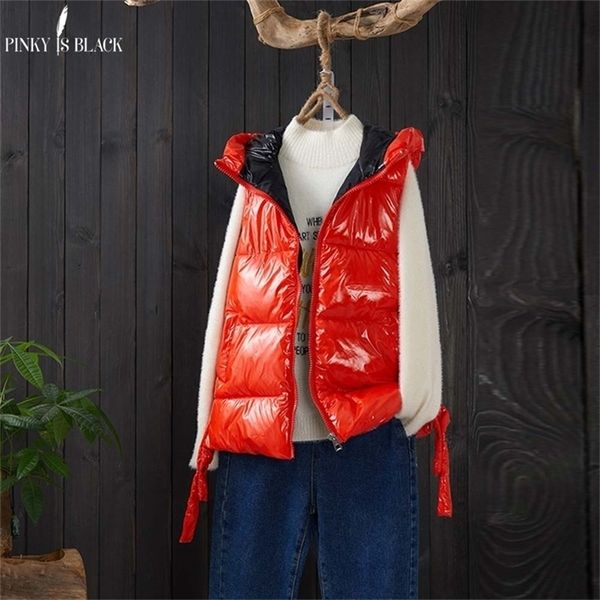 pinkyisblack autumn winter women waistcoat female shinny patchwork sleeveless jacket hooded warm short vest coat y201012, Black;brown
pinkyisblack autumn winter women waistcoat female shinny patchwork sleeveless jacket hooded warm short vest coat y201012, Black;brown