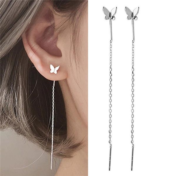 trendy long tassel butterfly dangle earrings gold color fashion hanging women earrings summer jewelry girls party gift, Silver
trendy long tassel butterfly dangle earrings gold color fashion hanging women earrings summer jewelry girls party gift, Silver