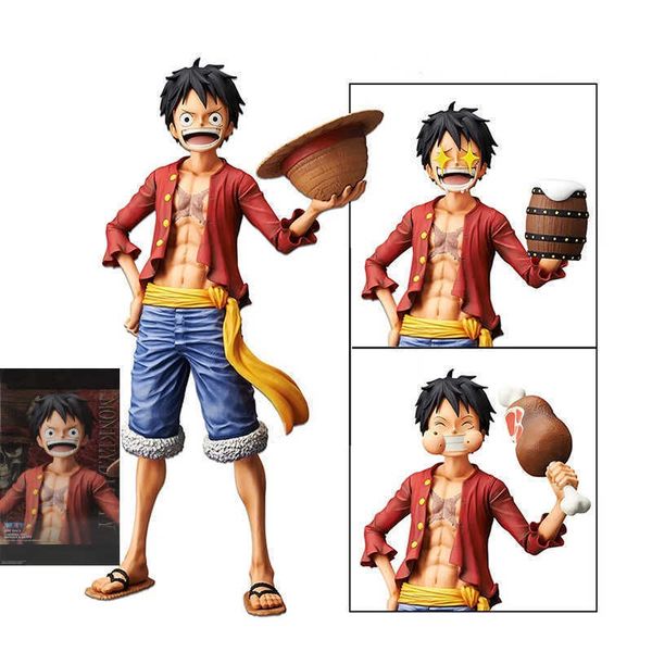 huiya01 anime one piece 28cm character monkey d. luffy smiling face & eating chiken leg & star eyes pvc action collectible model q0722
huiya01 anime one piece 28cm character monkey d. luffy smiling face & eating chiken leg & star eyes pvc action collectible model q0722