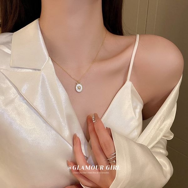 gold plated eight awn star oval pendant necklace korean design graceful personality clavicle chain online influencer fashion necklace, Silver
gold plated eight awn star oval pendant necklace korean design graceful personality clavicle chain online influencer fashion necklace, Silver