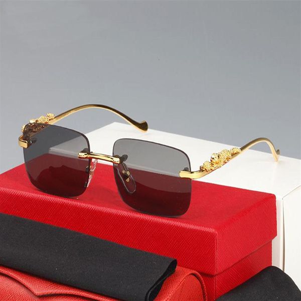 brand black designer sunglasses fashion men and women animal leopard metal leg rimless sun glasses outdoor buffalo horn eyeglasses258x, White;black 
brand black designer sunglasses fashion men and women animal leopard metal leg rimless sun glasses outdoor buffalo horn eyeglasses258x, White;black