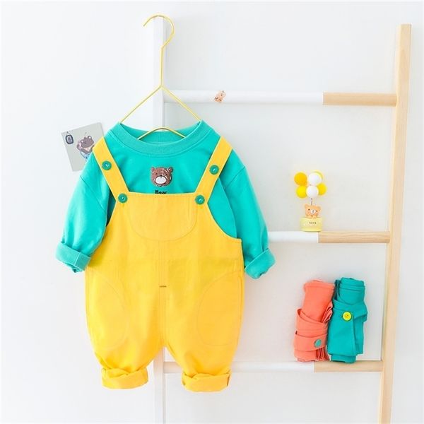 hylkidhuose toddler infant clothing sets spring baby girls boys clothes bear t shirt bib pants children vacation clothing lj201223, White 
hylkidhuose toddler infant clothing sets spring baby girls boys clothes bear t shirt bib pants children vacation clothing lj201223, White