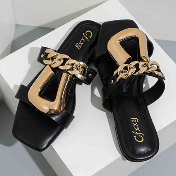 slippers women slides personalized chain fashion buckle wear beach sandals open toe outdoor flat flip flops luxury black lady shoes 220414
slippers women slides personalized chain fashion buckle wear beach sandals open toe outdoor flat flip flops luxury black lady shoes 220414