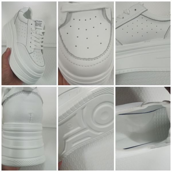 7cm genuine leather platform wedge shoes chunky sneakers white comfortable leather super thick sole spring autumn shoes, Black;yellow
7cm genuine leather platform wedge shoes chunky sneakers white comfortable leather super thick sole spring autumn shoes, Black;yellow