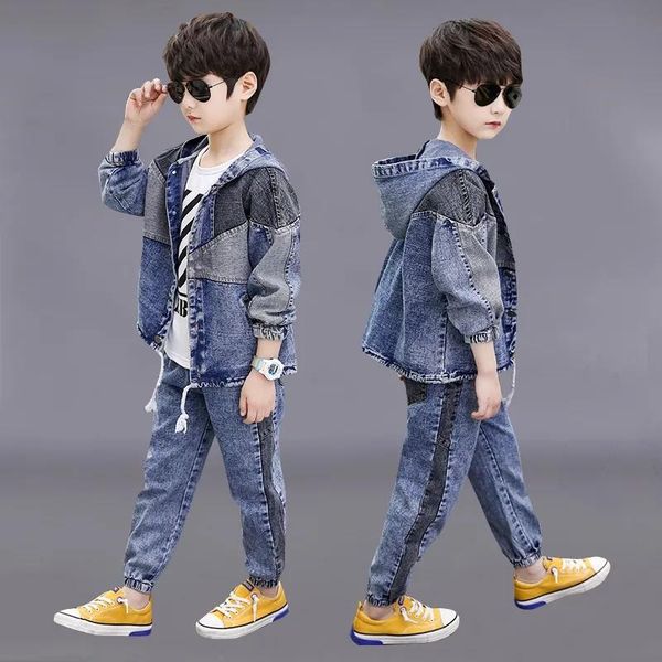 clothing sets spring and autumn cotton boys denim 2022 korean fashion splicing handsome two-piece suit casual children's, White
clothing sets spring and autumn cotton boys denim 2022 korean fashion splicing handsome two-piece suit casual children's, White