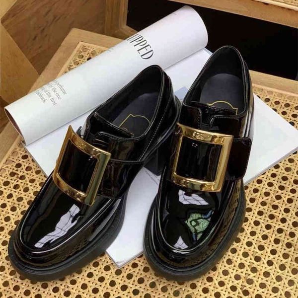 lacquered dress shoes leather leffer shoes rv square buckle small women's inner raised single british casual cwj5, Black
lacquered dress shoes leather leffer shoes rv square buckle small women's inner raised single british casual cwj5, Black
