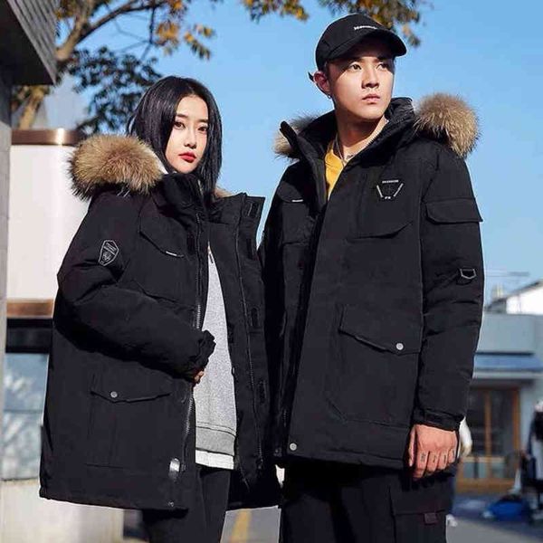 -30 degree winter down jacket men white duck down parkas coat mid-length outdoor large fur collar down thick coat snow overcoat t220715, Black
-30 degree winter down jacket men white duck down parkas coat mid-length outdoor large fur collar down thick coat snow overcoat t220715, Black