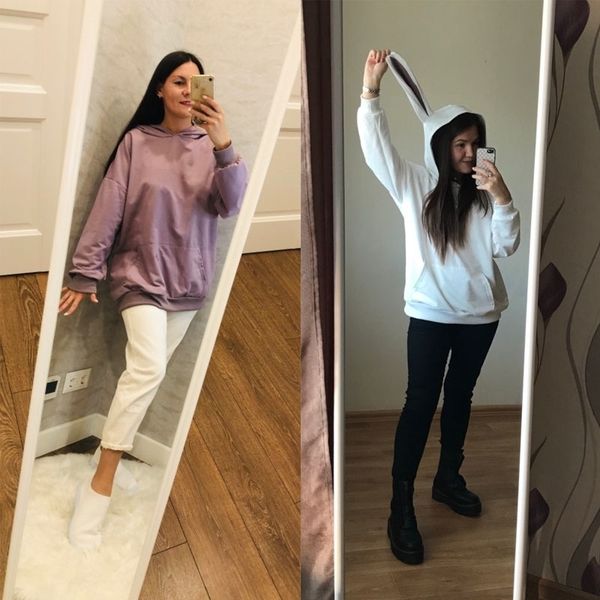 long sleeve bunny ears hooded thin women japanese style solid kawaii cute casual hoodies plus size 201203, Black
long sleeve bunny ears hooded thin women japanese style solid kawaii cute casual hoodies plus size 201203, Black