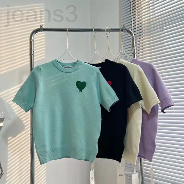 women's t-shirt designer chao brand am + 2022 spring and summer sweet style embroidery love a letter round neck knitted short sleeve wo, White
women's t-shirt designer chao brand am + 2022 spring and summer sweet style embroidery love a letter round neck knitted short sleeve wo, White