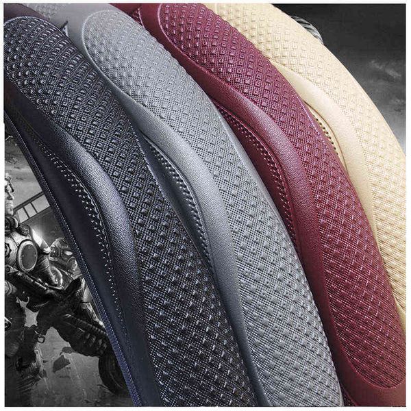 1pc pu leather car steering wheel cover wear-resistant embossed without inner ring elastic band for universal 38cm auto accessories y220422
1pc pu leather car steering wheel cover wear-resistant embossed without inner ring elastic band for universal 38cm auto accessories y220422