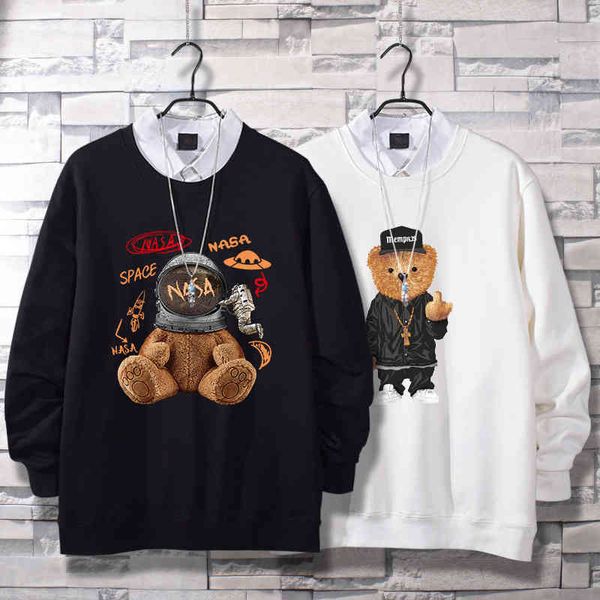 nasa bear round neck plush cotton sweater for men and women couples spring autumn thin student loose bottomed shirt trend, Black
nasa bear round neck plush cotton sweater for men and women couples spring autumn thin student loose bottomed shirt trend, Black