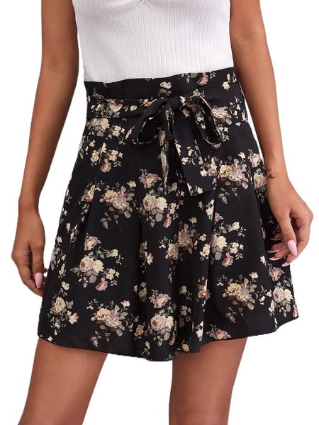 allover floral print paperbag waist belted shorts v4ny#, White;black
allover floral print paperbag waist belted shorts v4ny#, White;black