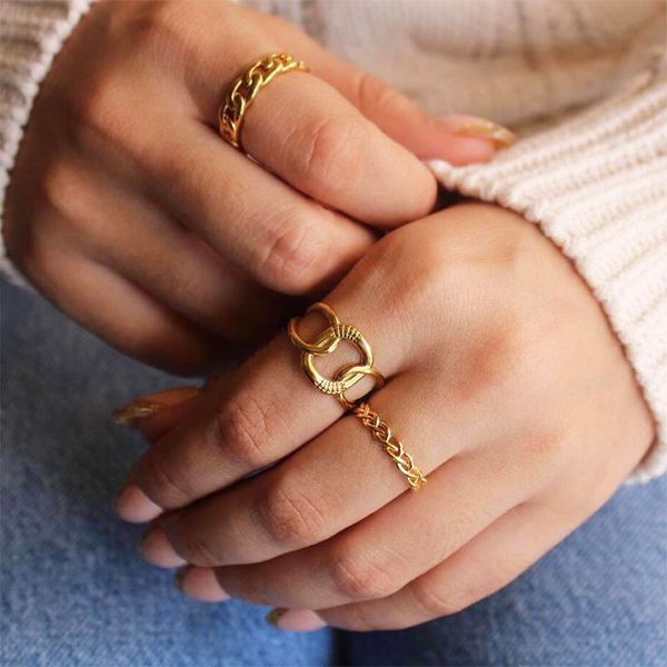 stainless steel gold rings for women vintage twisted adjustable punk open finger geometry ring jewelry gift bijoux femme 220716, Slivery;golden
stainless steel gold rings for women vintage twisted adjustable punk open finger geometry ring jewelry gift bijoux femme 220716, Slivery;golden
