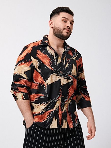 extended sizes men graphic button up shirt n0yr#, White;black
extended sizes men graphic button up shirt n0yr#, White;black