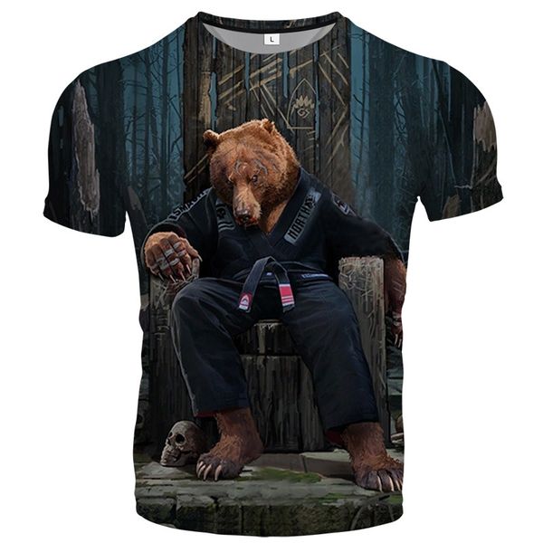 men's t-shirts summer breathable trend fashion bear round neck print short sleeve casual loose new top, White;black
men's t-shirts summer breathable trend fashion bear round neck print short sleeve casual loose new top, White;black