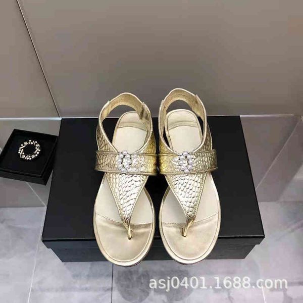 sandals summer leather gold viscose shoes round head hollow pearl low leisure herringbone slippers b41k, Black
sandals summer leather gold viscose shoes round head hollow pearl low leisure herringbone slippers b41k, Black