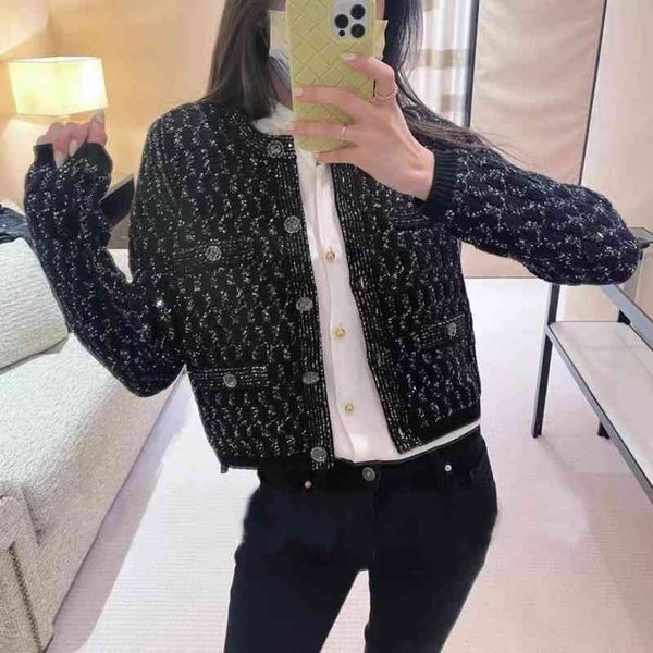 women's hoodies sweatshirts high end quality light luxury small fragrance sequin knitted cardigan thickened inner lining women's c, Black
women's hoodies sweatshirts high end quality light luxury small fragrance sequin knitted cardigan thickened inner lining women's c, Black