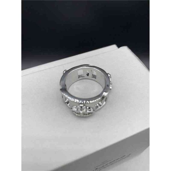 empress dowager vivian's classic silver wide face saturn ring -- d8023