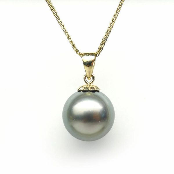 round natural gray tahitian pearl cultured pearl pendant necklace 9k pure gold 10.5mm, Silver
round natural gray tahitian pearl cultured pearl pendant necklace 9k pure gold 10.5mm, Silver