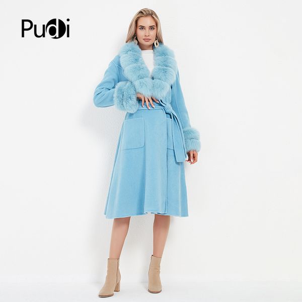 pudi fashion design women real wool long coat fox fur collar warm outwear ct116, Black
pudi fashion design women real wool long coat fox fur collar warm outwear ct116, Black